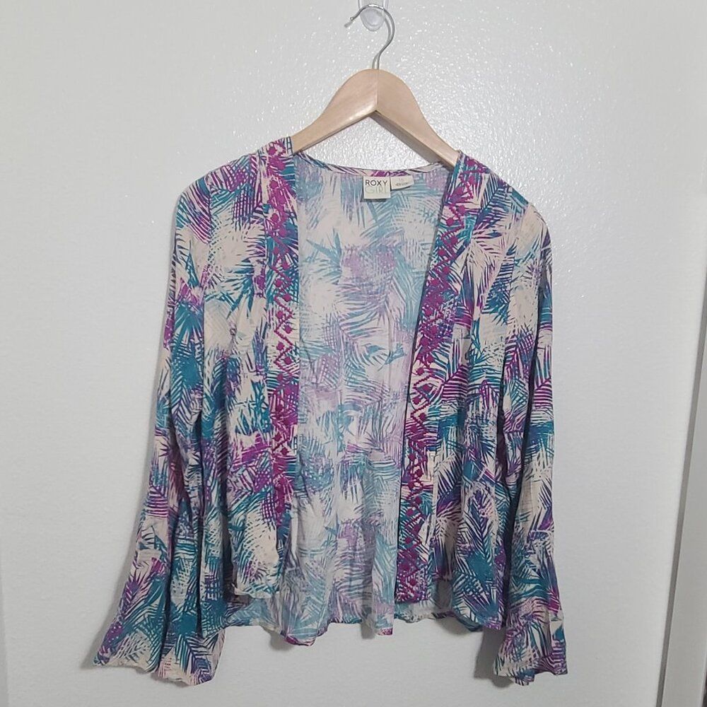 ROXY Girls Swim Cover Up Size 16 Rayon Tropical Floral Vacation